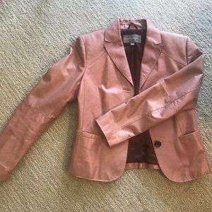 Ann Taylor genuine leather jacket - antique pink 4